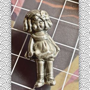 Heavy 925 Signed Little Girl Child Pendant